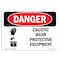 Signmission OSHA Danger Sign, Caustic Wear Protective Equipment, 5in X 3.5in Decal, 3.5" H, 5" W, Landscape OS-DS-D-35-L-1057 - alternate 1